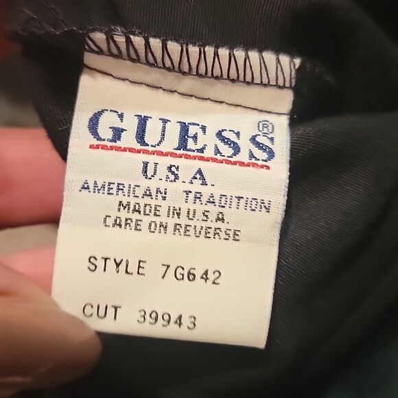 Vintage Guess Black Satin Dress With Lace Up Front. Sz 9 - Picture 10 of 11